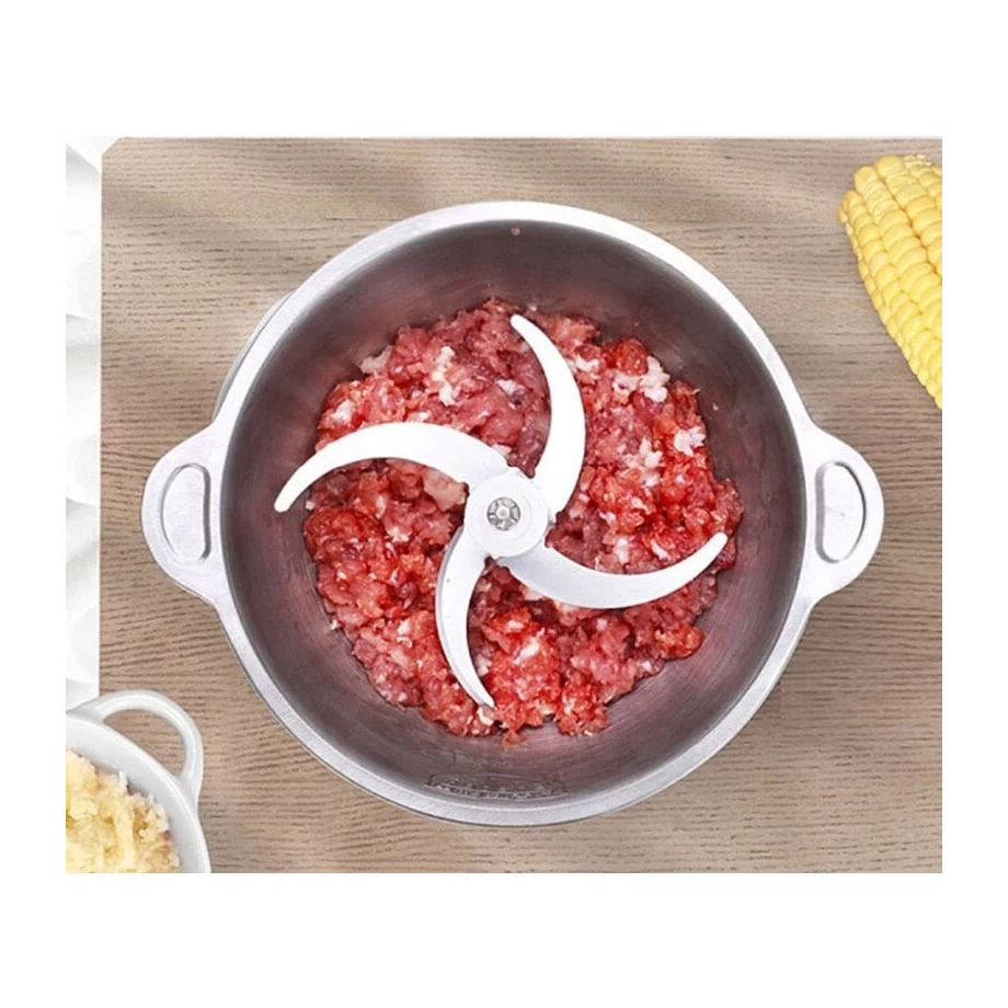 Meat Grinder 3L Chopper Blender Heavy Duty Pengisar Daging Chopper Stainless Steel Mixer Blender